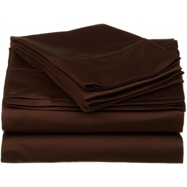 Superior 530 Thread Count Egyptian Cotton King Sheet Set Solid Chocolate 530KGSH SLCH - main